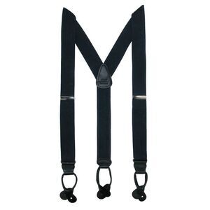 CTM Men's Elastic Button End Dress Suspenders with Silver Hardware